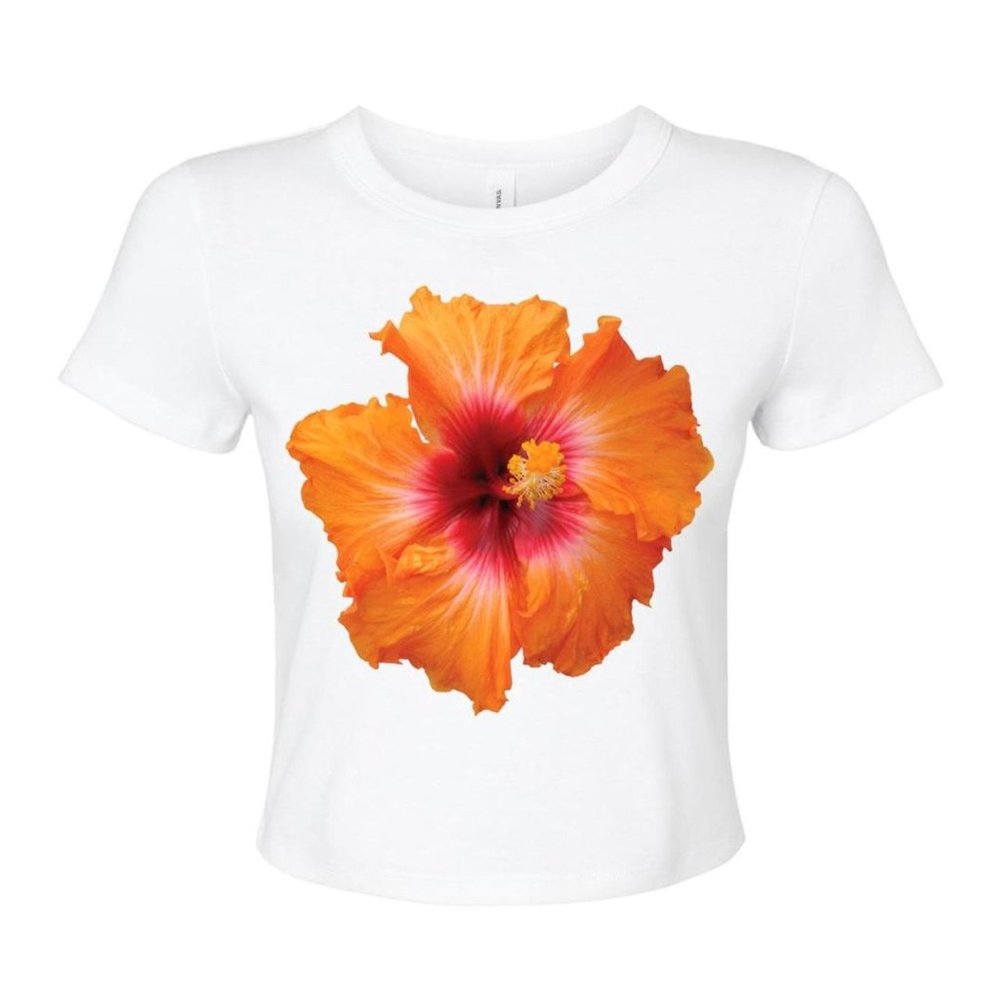 EN FLEURS JUMBO FLOWER BABY TEE — HIBISCUS